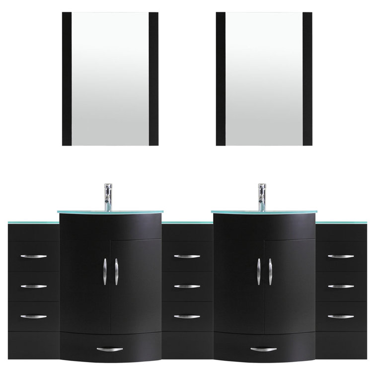 Orren Ellis Marguez 84" Double Bathroom Vanity Set with Mirror Wayfair